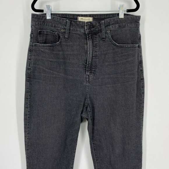 Madewell The Curvy Perfect Vintage Jeans Sz 31 High Rise Stretch Crop Denim Gray - Picture 2 of 12